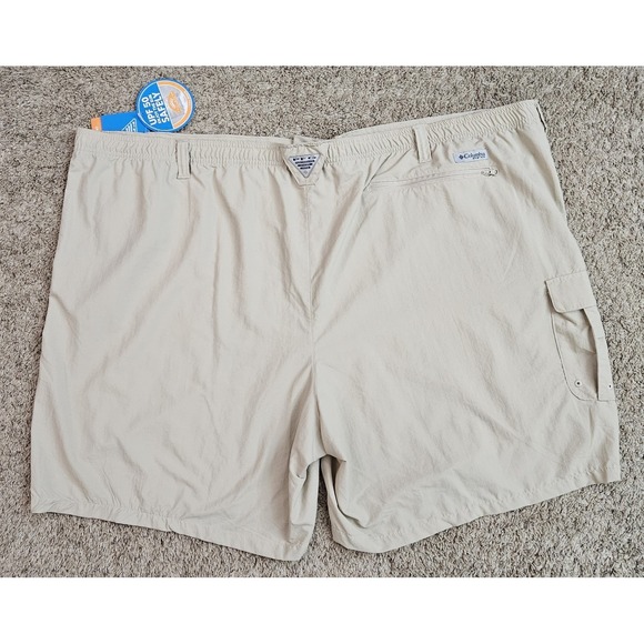NEW*w/Tags Columbia Size 6X PFG Light Khaki Men's Bahama Shorts 8" Inseam - Picture 3 of 8